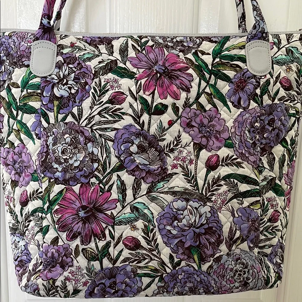 Vera Bradley Purple Floral Tote Bag New With Tags - Picture 8 of 13